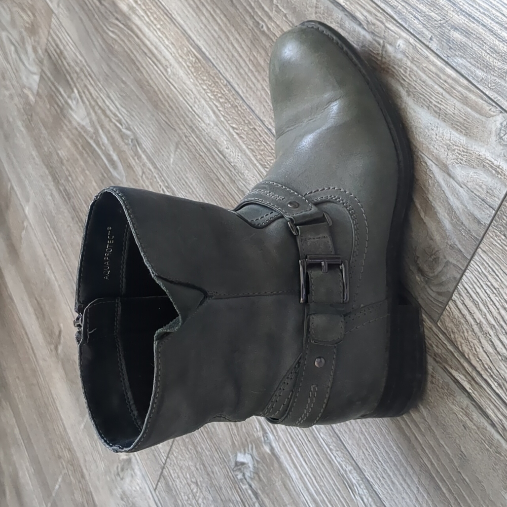 Blondo Green Leather Aquaprotect Ankle Boots 6.5